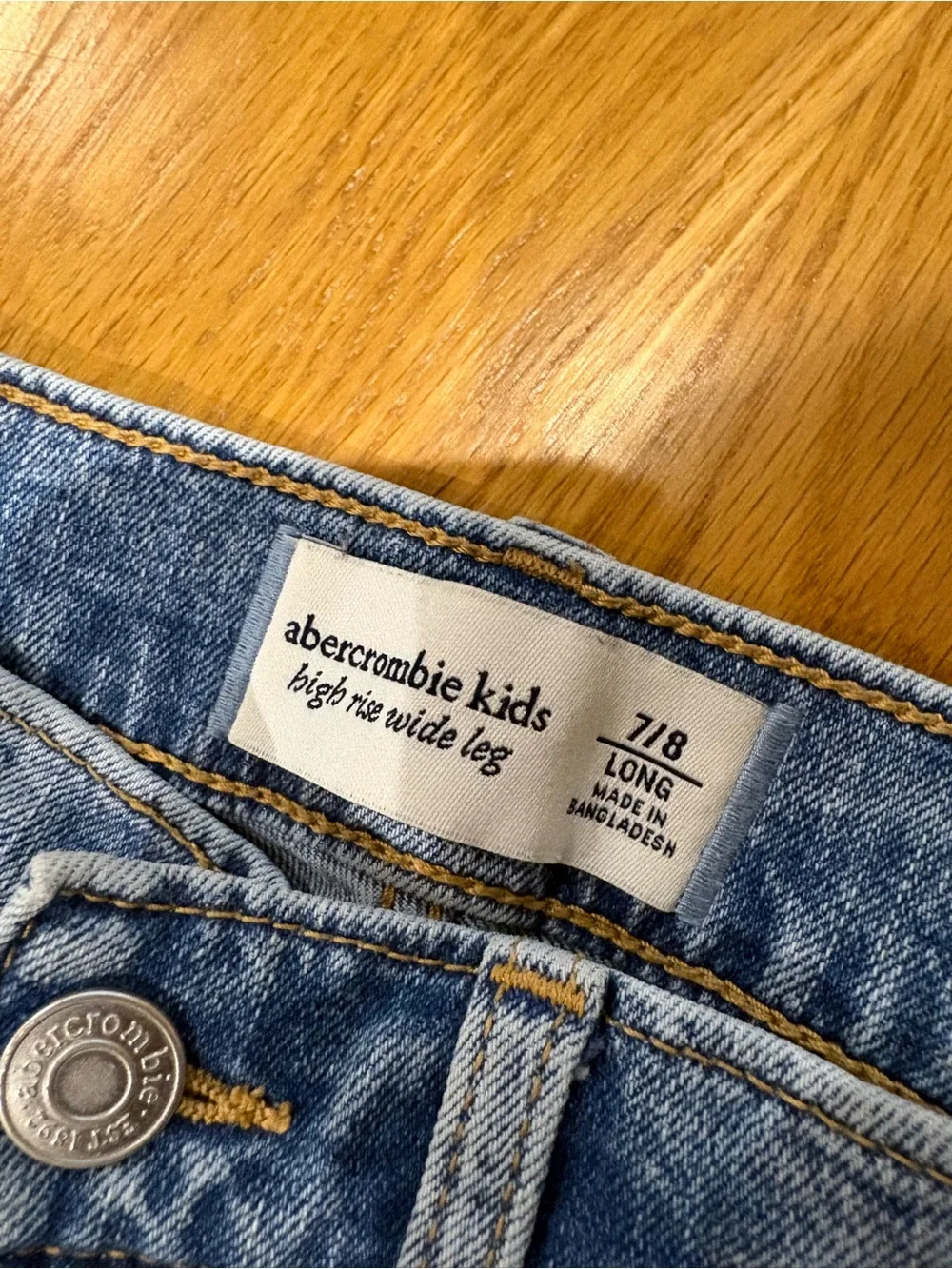 abercrombie kids Blue Cargo Wide-Leg Jeans